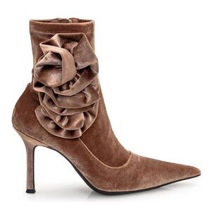 Jeffrey Campbell Florette Sock Booties Size 5.5 Velvet Pointed Toe Stiletto NEW